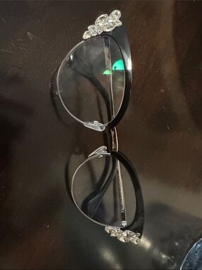 ZEELOOL Hearn Black Cat-Eye 2.50 reading glasses  with Crystal Accent